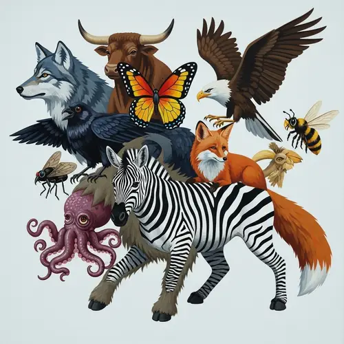 Fantasy Creature Painting: Wolf, Bull, Butterfly, Raven, Zebra, Fox & More