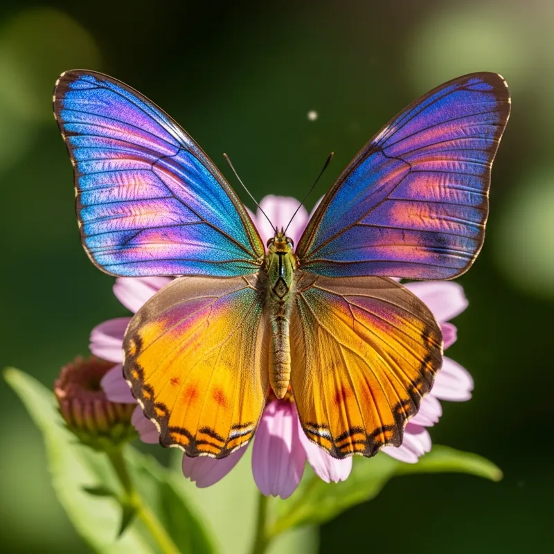 Stunning Butterfly on Blooming Flower - Exquisite Colors Stunning Butterfly on Blooming Flower - Exquisite Colors