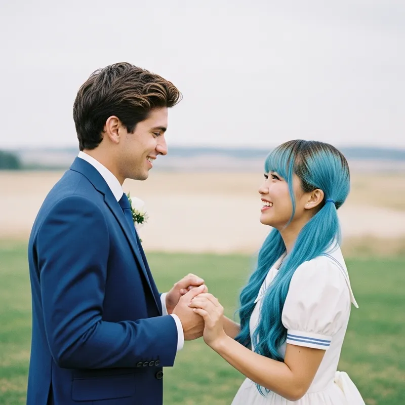 Enchanting Wedding Photo: Hispanic Groom & Asian Bride Embracing