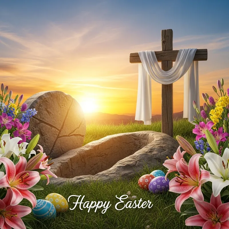 Christian Easter Card | Resurrection of Christ Symbol