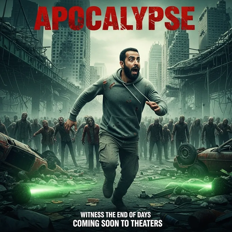 Apocalypse Movie Poster: Fear in a Zombie Horde Apocalypse Movie Poster: Fear in a Zombie Horde