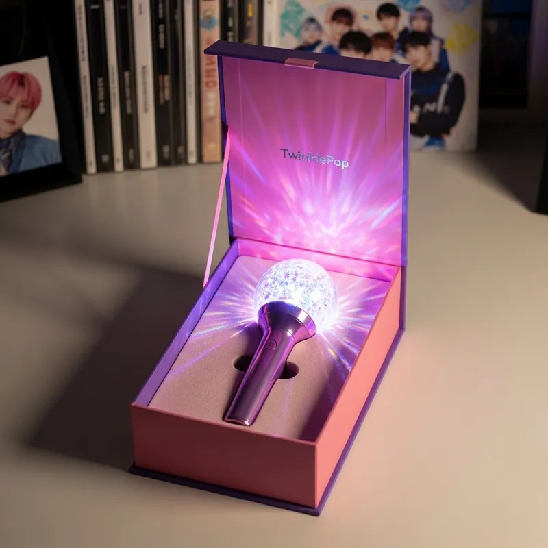 Purple and Pink Kpop Lightstick with Box | Radiant Fan Merchandise Purple and Pink Kpop Lightstick with Box | Radiant Fan Merchandise