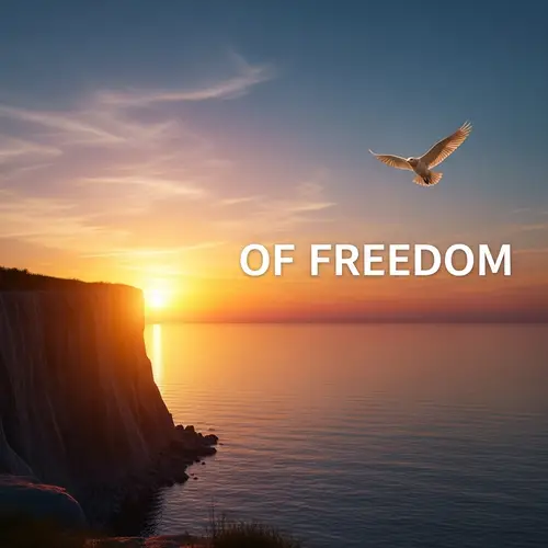 Symphony of Freedom: Inspiring Illustration of Bird Soaring in Vibrant Sky