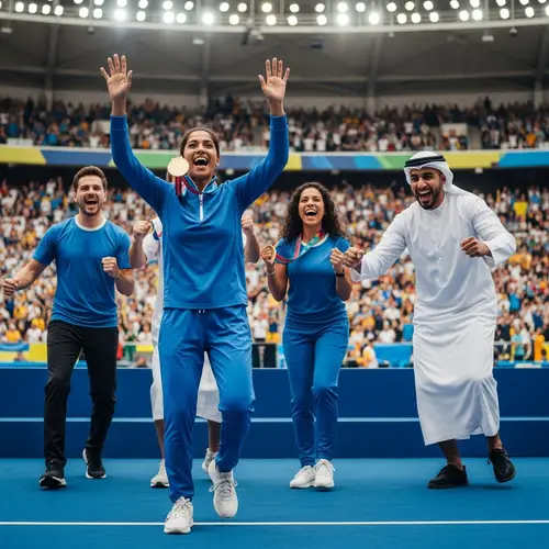 The Winner: South Asian Female Athlete Celebrates Victory