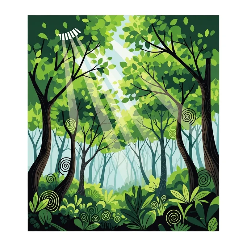 Lush Abstract Forest Art | Dynamic & Harmonious