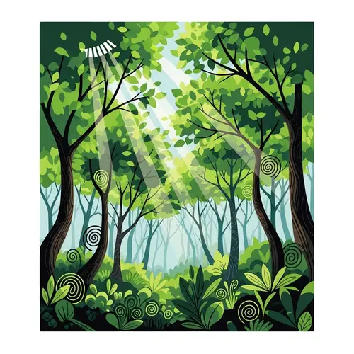 Abstract Forest Art - Lush & Vibrant Interpretation