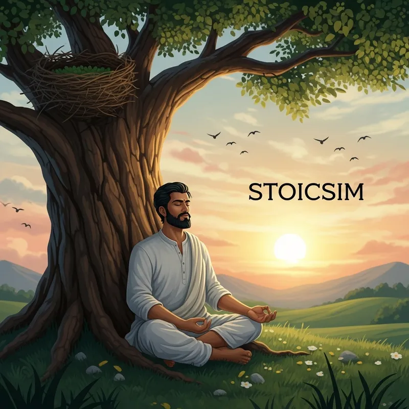 Motivational Stoicism: South Asian Man Meditating under Ancient Tree Motivational Stoicism: South Asian Man Meditating under Ancient Tree