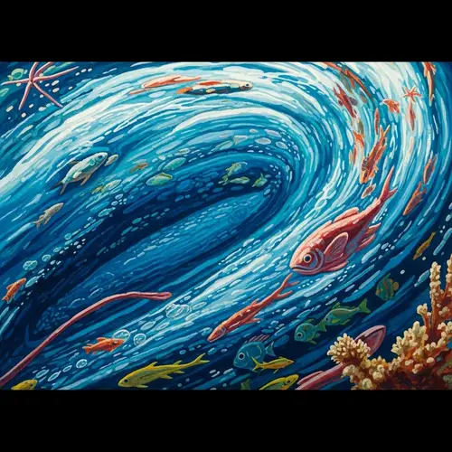 Vibrant Underwater Scene: Ecological Impact Art