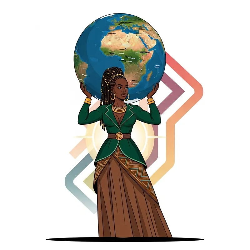 Black Queen with World on Shoulders - Modern Outfit