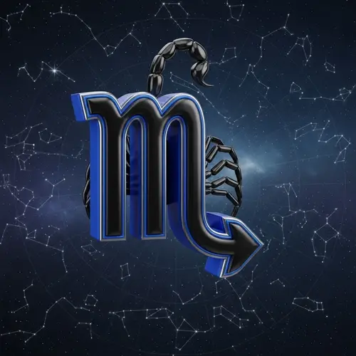 Realistic Scorpio Zodiac Symbol in 3D | Night Sky Background