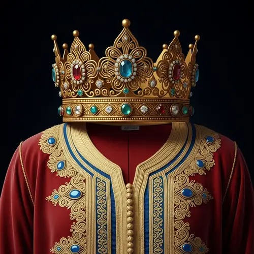 Roman Imperial Crown and Moroccan Caftan Fusion Painting