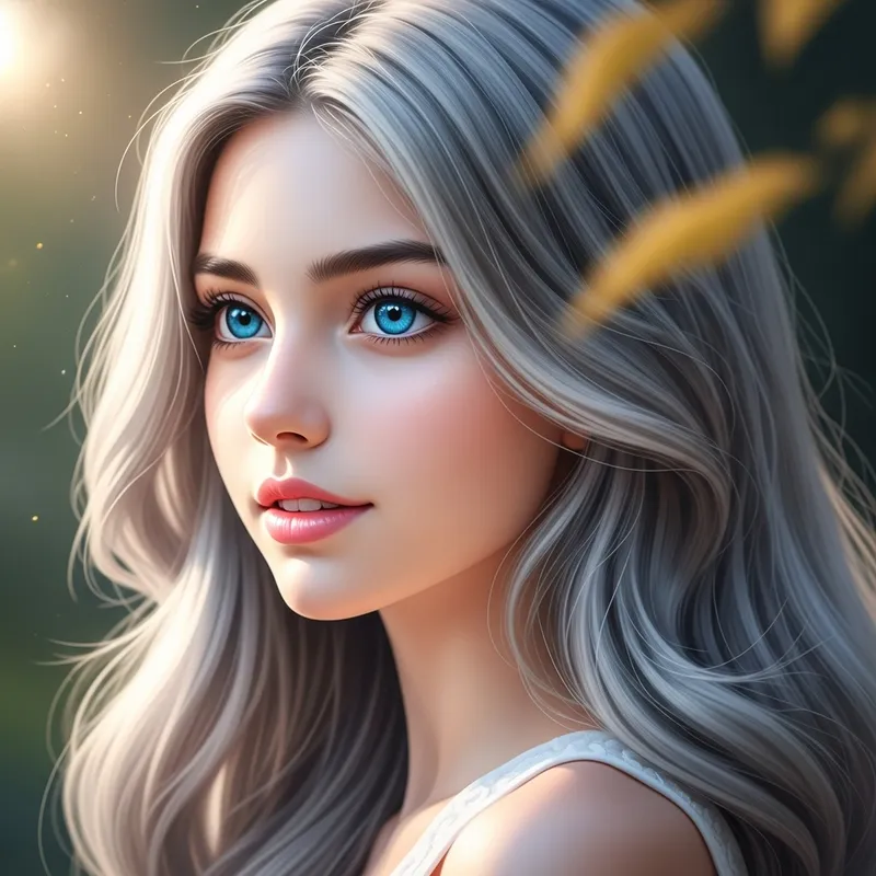 Silver Hair Beauty | Young Girl with Stunning Silver Hair