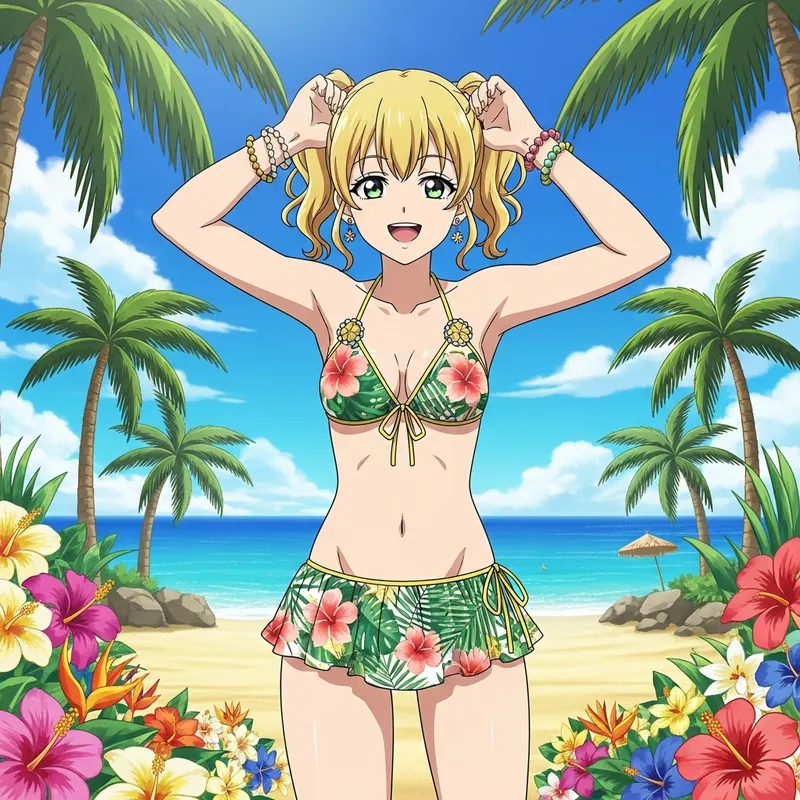 Lush Palm Trees & Exotic Flowers Fashion Editorial