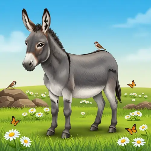 Charming Donkey in Classic Farm Setting