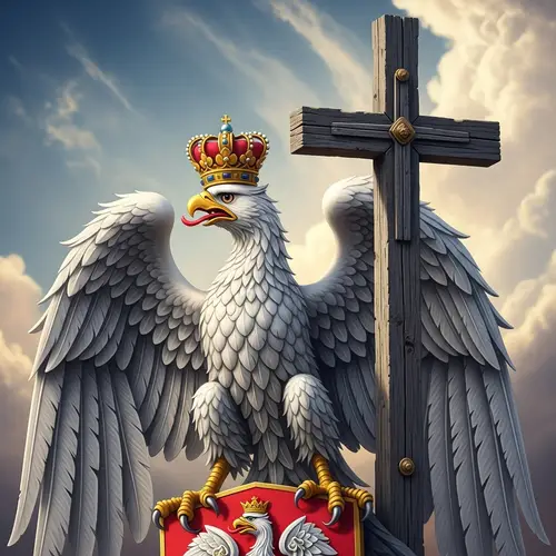 Polish Eagle with Crown and Cross