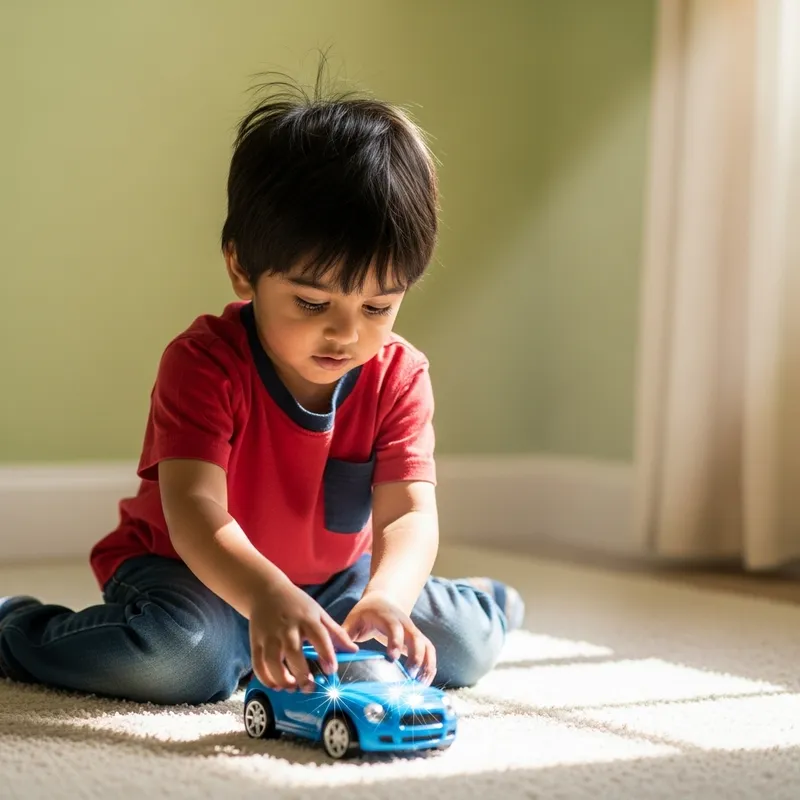 Young Boy Playing with Car Young Boy Playing with Car