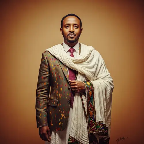 Ethiopian Businessman in Traditional Attire | Cultural Fusion