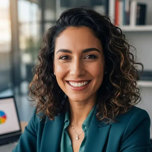 Joyful Hispanic Female Marketing Manager Portrait