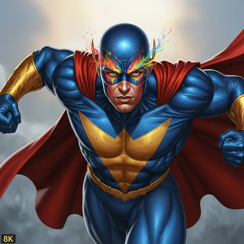 Vibrant Superhero Portrait in 8K Resolution - National Geographic Style