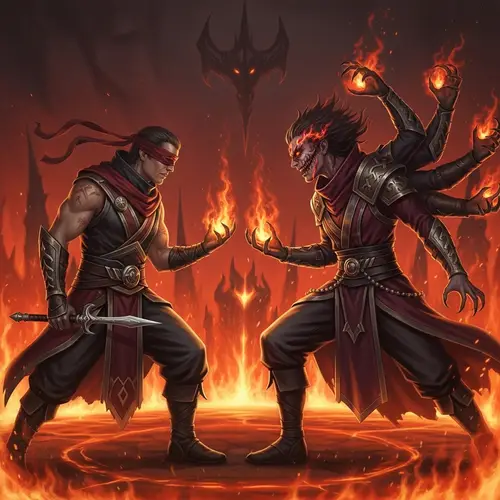 Epic Sorcerer Confrontation in a Fiery Domain | Mystical Battle