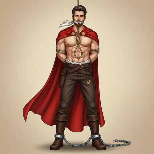 Fictional Muscular Middle-Eastern Nobleman in Red Cape