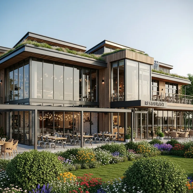 Stylish 3D Architectural Design for Restaurant Spaces