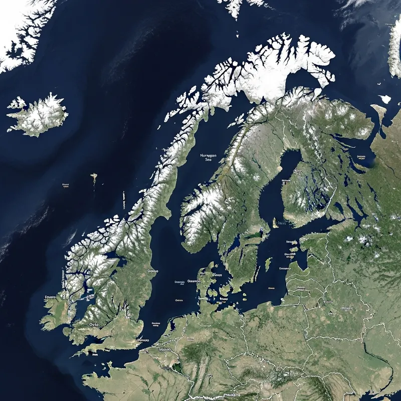 Satellite View of Norway and United Kingdom | Natural Landscapes Satellite View of Norway and United Kingdom | Natural Landscapes
