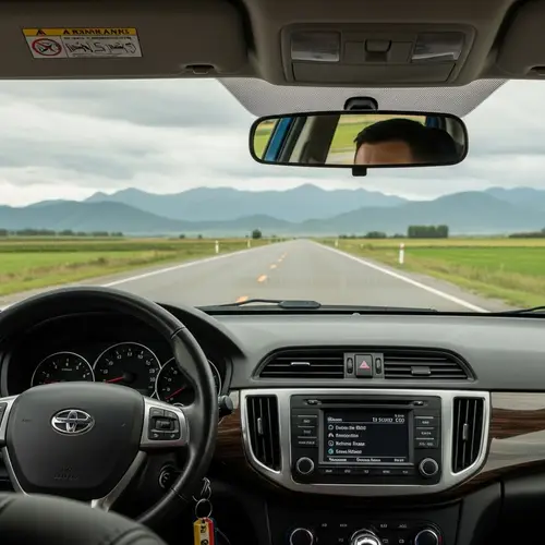 Scenic Drive: Passenger's View of Majestic Mountains