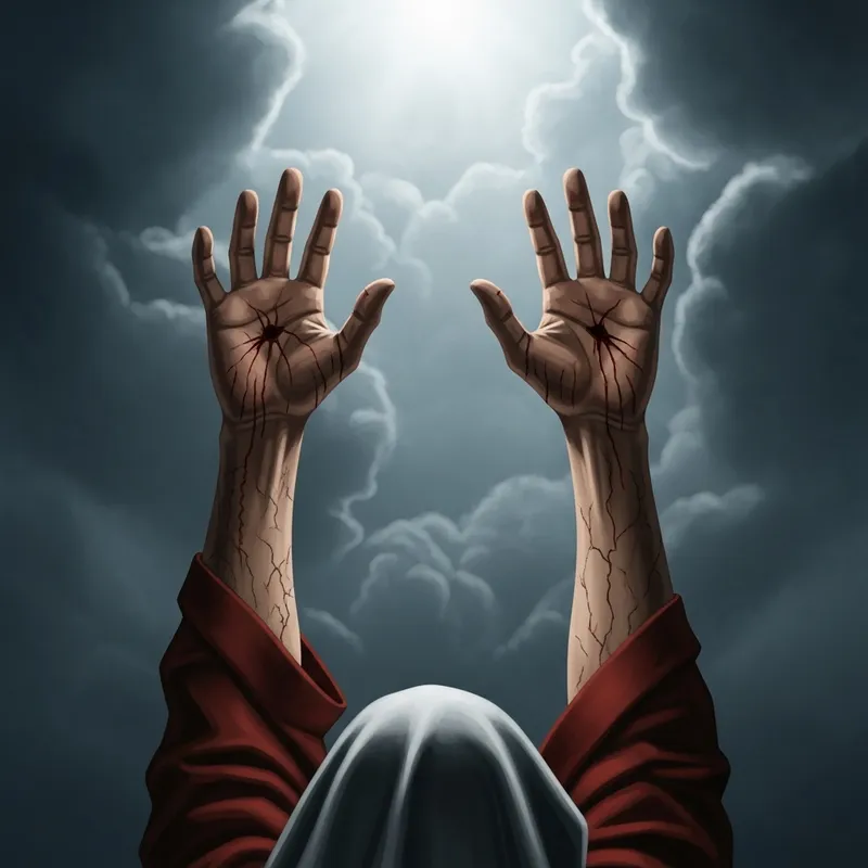 Crucifixion Scene: Powerful Image of Jesus' Hands Crucifixion Scene: Powerful Image of Jesus' Hands