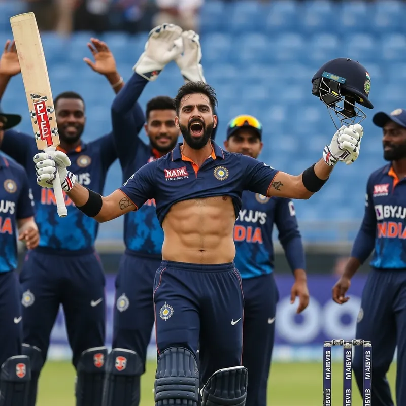 Virat Kohli Celebrates Victory with Teammates Virat Kohli Celebrates Victory with Teammates