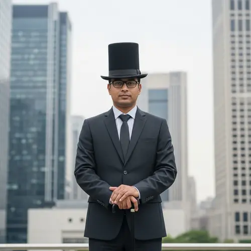 Professional South Asian Descent Investor in Business Attire