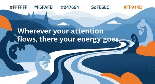 Flow of Attention and Energy: Abstract Banner Background