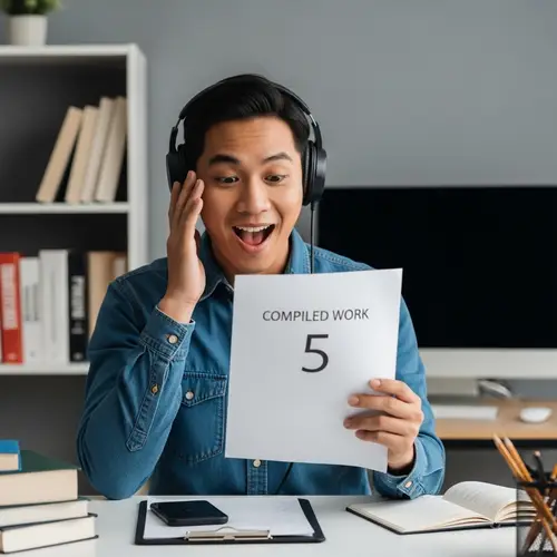 Joyful Surprise: Person of Asian Descent's Reaction to Grade 5