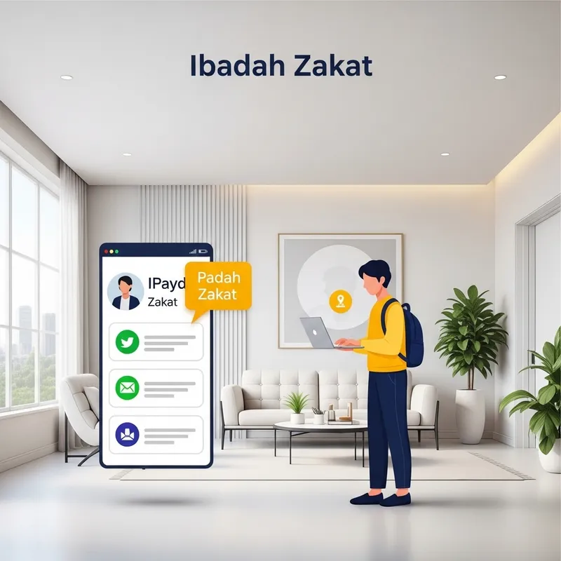 Modern Minimalist Ibadah Zakat Illustration