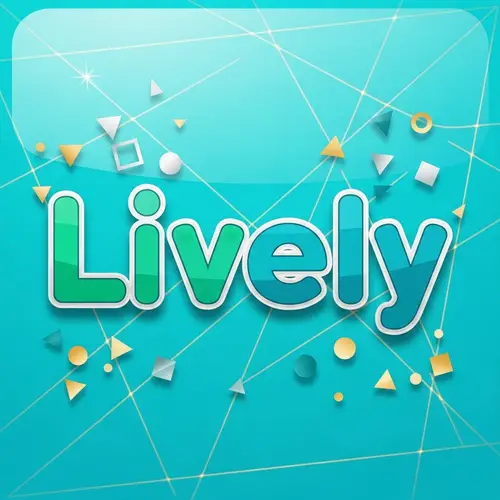 Lively Modern Typography Icon on Turquoise Background