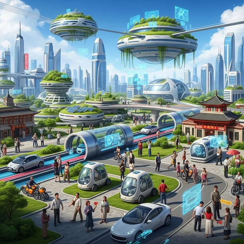 Futuristic Globalization - Diverse Cultural Cities & Advanced Technology