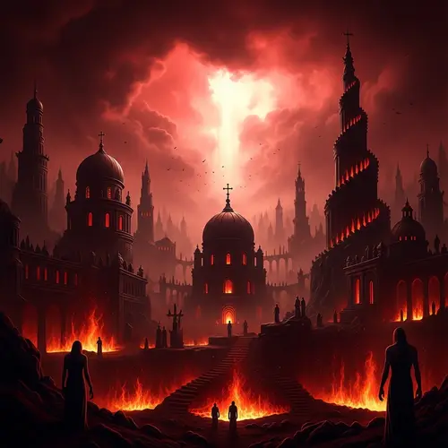 Visions of Hell: Fiery Pits and Dramatic Imagery