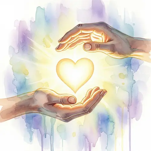 Watercolor Painting of Divine Love and Compassion