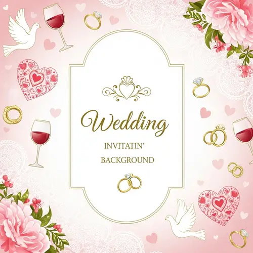 Elegant Wedding-Themed Invitation Background Design