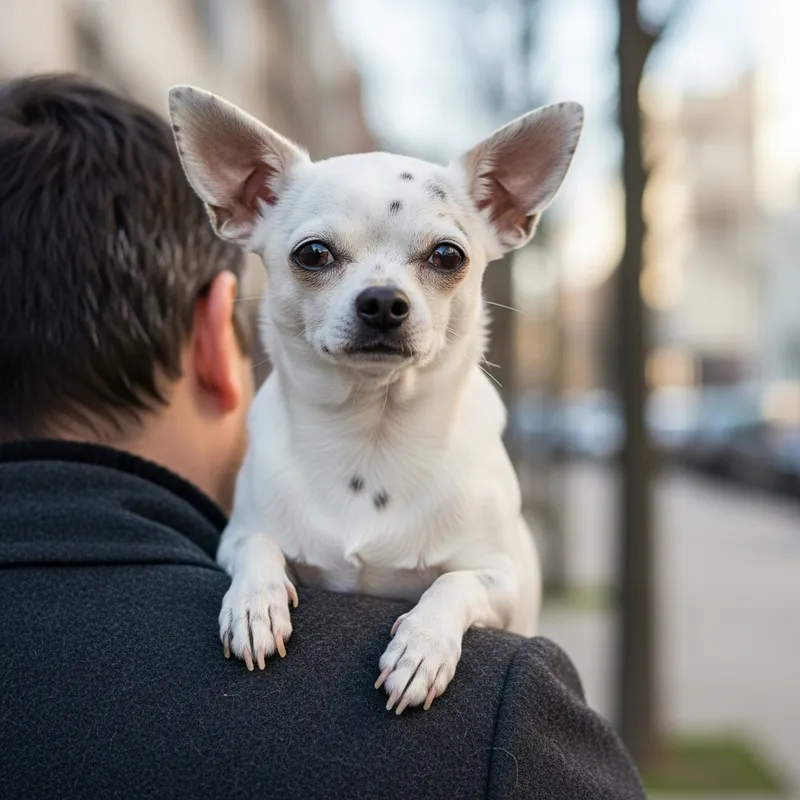 Adorable White Chihuahua with Black Spots