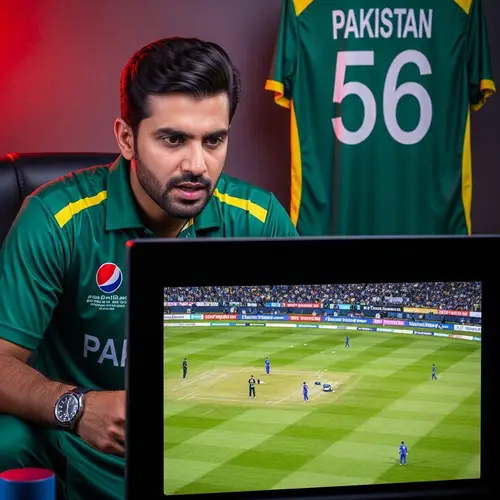 Intense Pakistani Sports Fan Watching Cricket Match | Studio Portrait