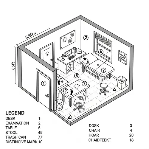 Crime Scene Sketch of a Small Office Room