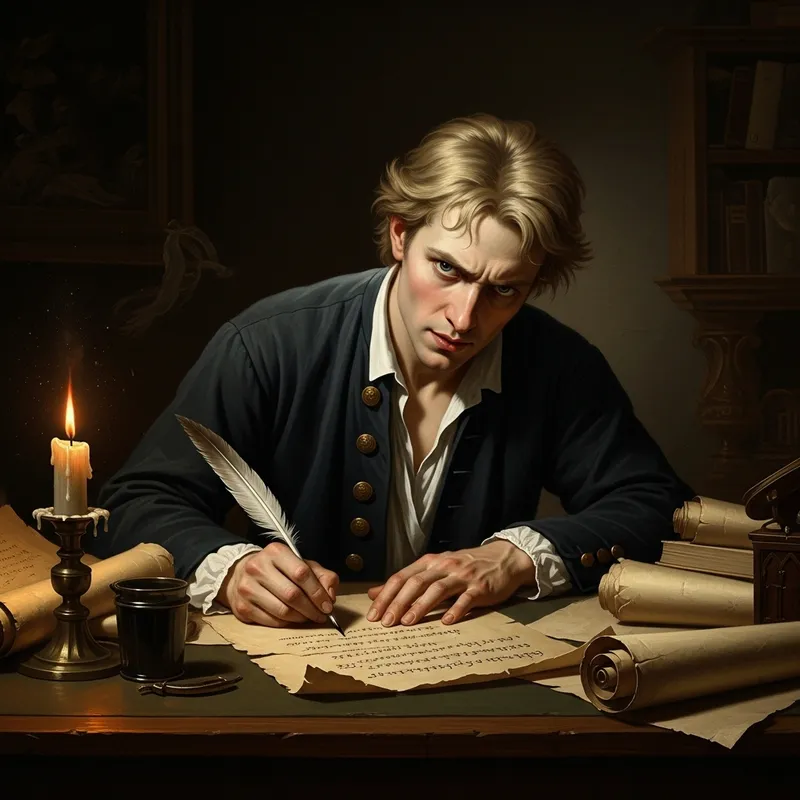 Eerie Neoclassical Portrait of a Poet