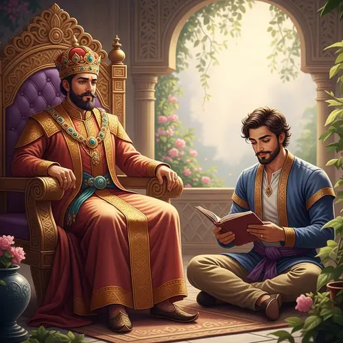 Traditional Ruler and Beloved Husband - Serene Setting