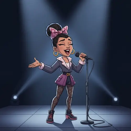 Fashionable Music Performer Cartoon Character | Unique Style