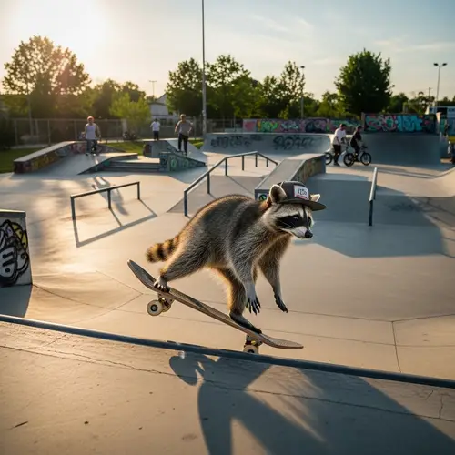 Raccoon Skating: Fun on Wheels