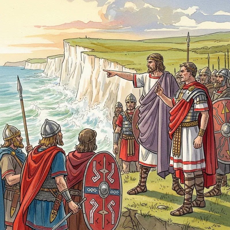 Digital Watercolor Illustration of England's Origin