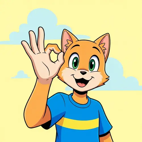 Cartoon Character Giving OK Sign | Thumbs Up Illustration