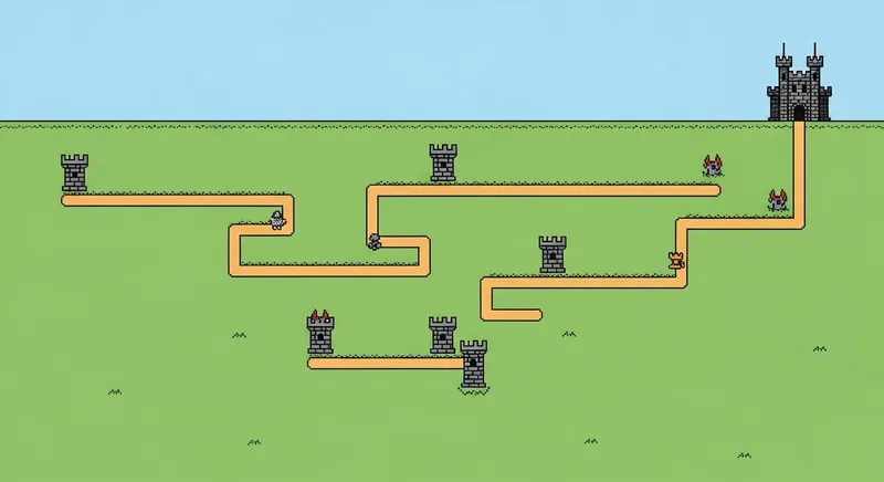 Pixelated Game Map Inspired by Classic Platforms