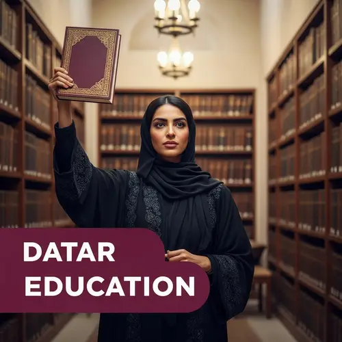 Qatari Woman Promoting Education in Traditional Setting